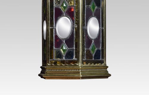 STAINED GLASS HALL LANTERN - ADDITIONAL PHOTO 3