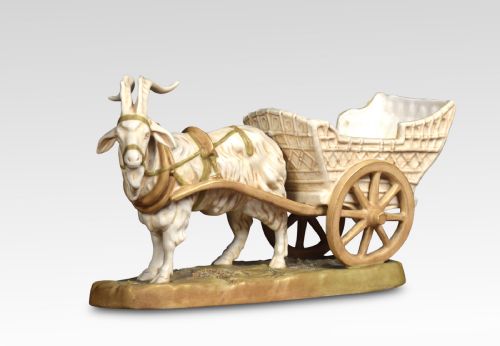 ROYAL DUX FIGURE OF A RAM PULLING A CART - ADDITIONAL PHOTO 1