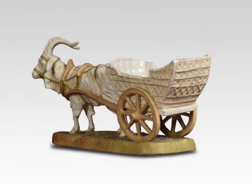 ROYAL DUX FIGURE OF A RAM PULLING A CART - ADDITIONAL PHOTO 2