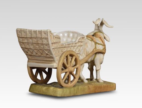 ROYAL DUX FIGURE OF A RAM PULLING A CART - ADDITIONAL PHOTO 3