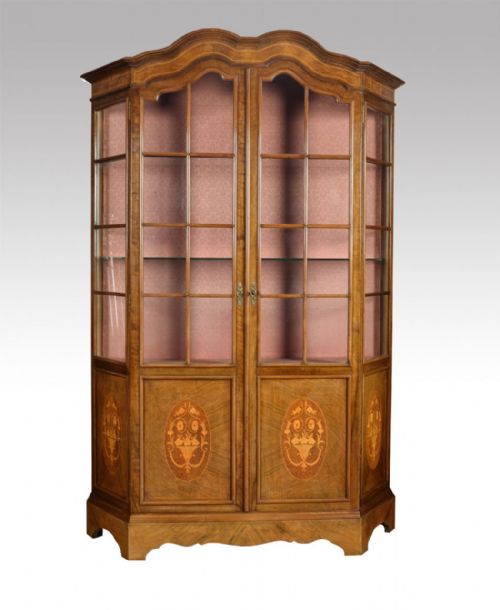 WALNUT INLAID DISPLAY CABINET - ADDITIONAL PHOTO 1