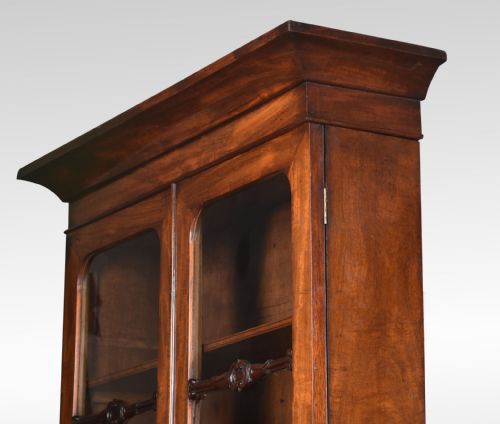MAHOGANY TWO DOOR NARROW BOOKCASE - ADDITIONAL PHOTO 5