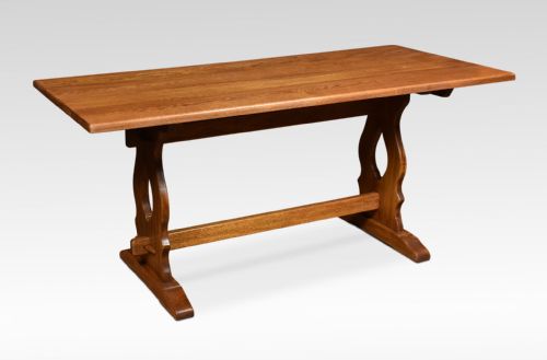 large oak plank top refectory table - CATEGORY: ANTIQUE TABLES - DATED 1910