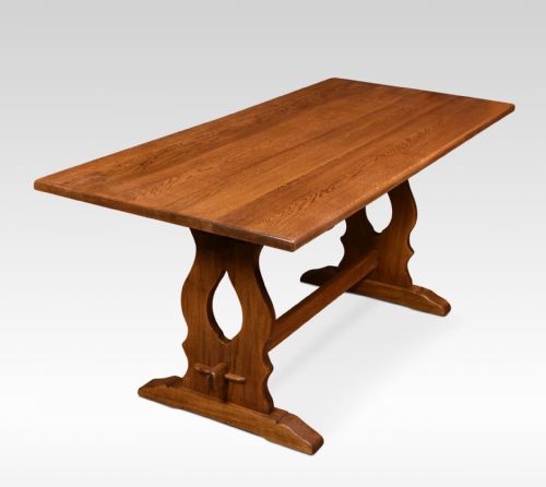LARGE OAK PLANK TOP REFECTORY TABLE - ADDITIONAL PHOTO 1