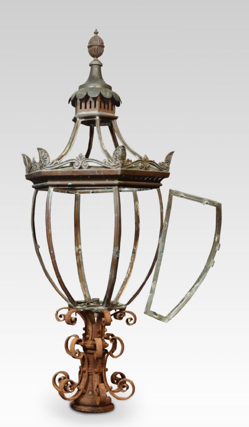 19TH CENTURY LAMP POST LANTERN - ADDITIONAL PHOTO 4