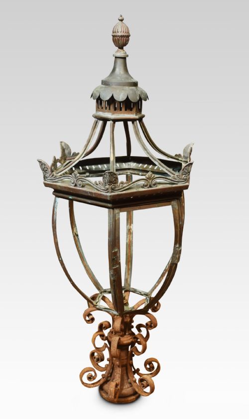 19TH CENTURY LAMP POST LANTERN - ADDITIONAL PHOTO 5