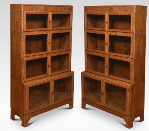 pair of art deco sectional bookcases - CATEGORY: ANTIQUE BOOKCASES - DATED 1920