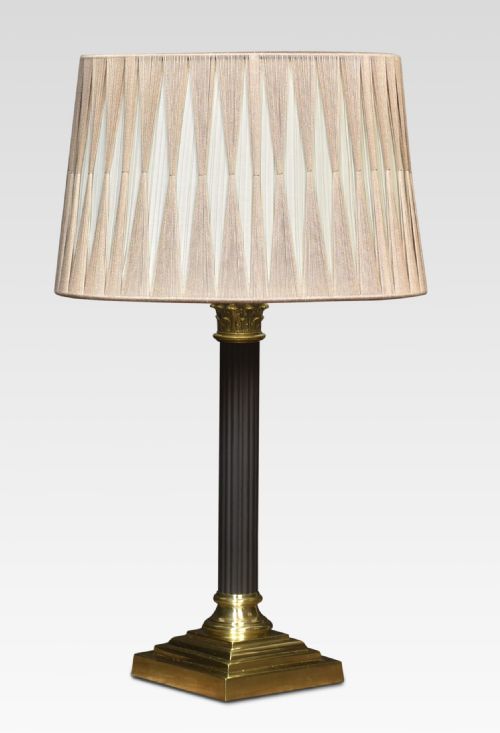 brass corinthian column table lamp - CATEGORY: ANTIQUE LIGHTING - DATED 1920