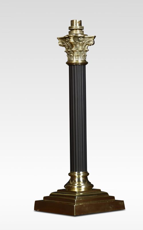 BRASS CORINTHIAN COLUMN TABLE LAMP - ADDITIONAL PHOTO 3