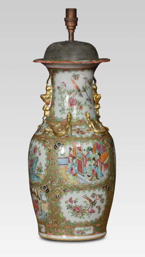 CANTONESE FAMILLE ROSE VASES LAMP - ADDITIONAL PHOTO 4