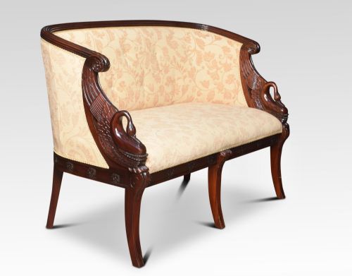 mahogany framed louis xvi style settee - CATEGORY: ANTIQUE SOFAS - DATED 1910
