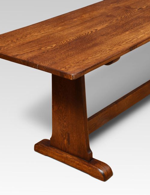 LARGE OAK PLANK TOP REFECTORY TABLE - ADDITIONAL PHOTO 2