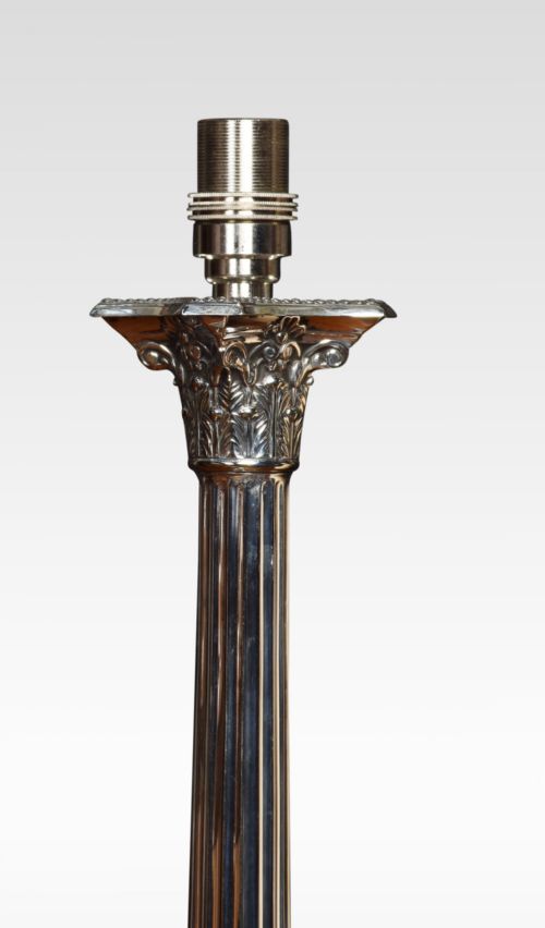 SILVER PLATE CORINTHIAN COLUMN TABLE LAMP - ADDITIONAL PHOTO 3