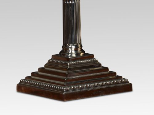 SILVER PLATE CORINTHIAN COLUMN TABLE LAMP - ADDITIONAL PHOTO 4