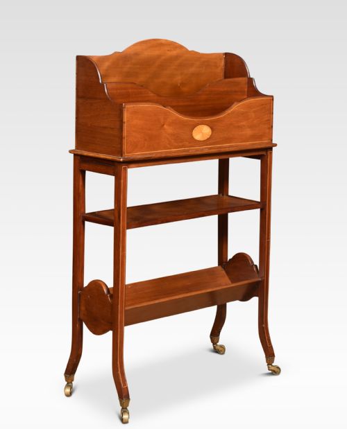 mahogany and inlaid book and magazine stand - CATEGORY: ANTIQUE FURNITURE - DATED 1910