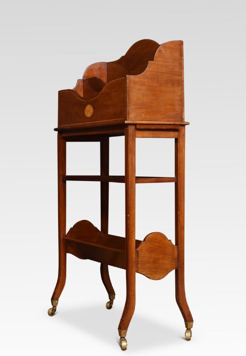 MAHOGANY AND INLAID BOOK AND MAGAZINE STAND - ADDITIONAL PHOTO 4