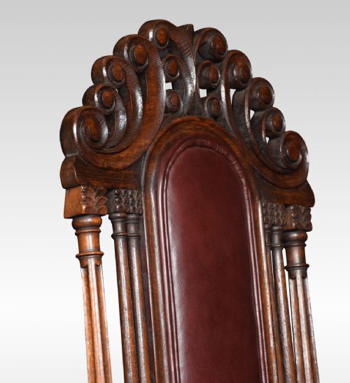 PAIR OF OAK HIGH BACK ARMCHAIRS - ADDITIONAL PHOTO 1