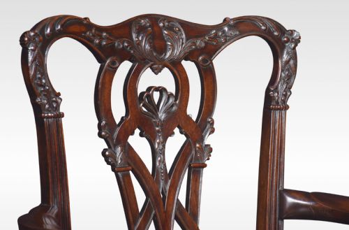 CHIPPENDALE MAHOGANY REVOLVING DESK CHAIR - ADDITIONAL PHOTO 2