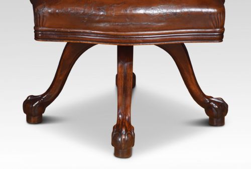 CHIPPENDALE MAHOGANY REVOLVING DESK CHAIR - ADDITIONAL PHOTO 4