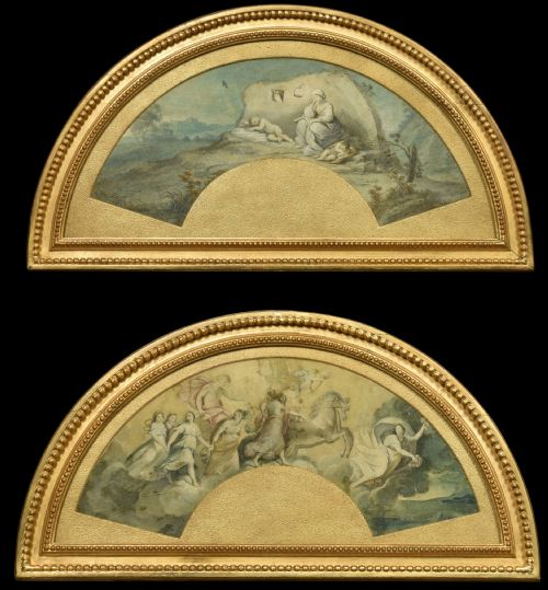Pair of Late 18th Century Painted Fan Leaves