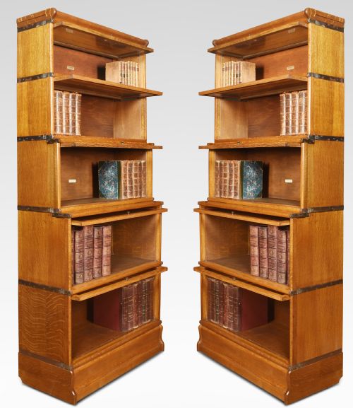 PAIR OF OAK GLOBE WERNICKE FIVE SECTION BOOKCASES - ADDITIONAL PHOTO 3