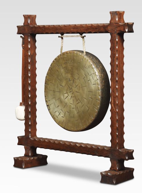 OAK FRAMED TABLE GONG - ADDITIONAL PHOTO 2