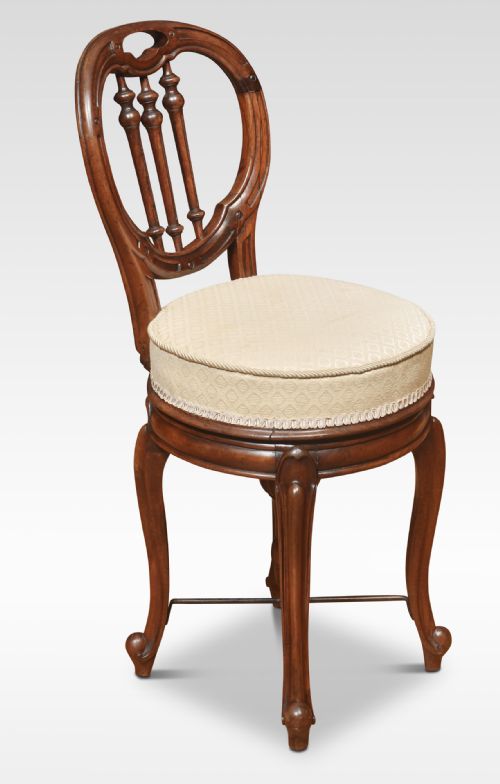 walnut revolving dressing chair - CATEGORY: ANTIQUE CHAIRS - DATED 19TH CENTURY