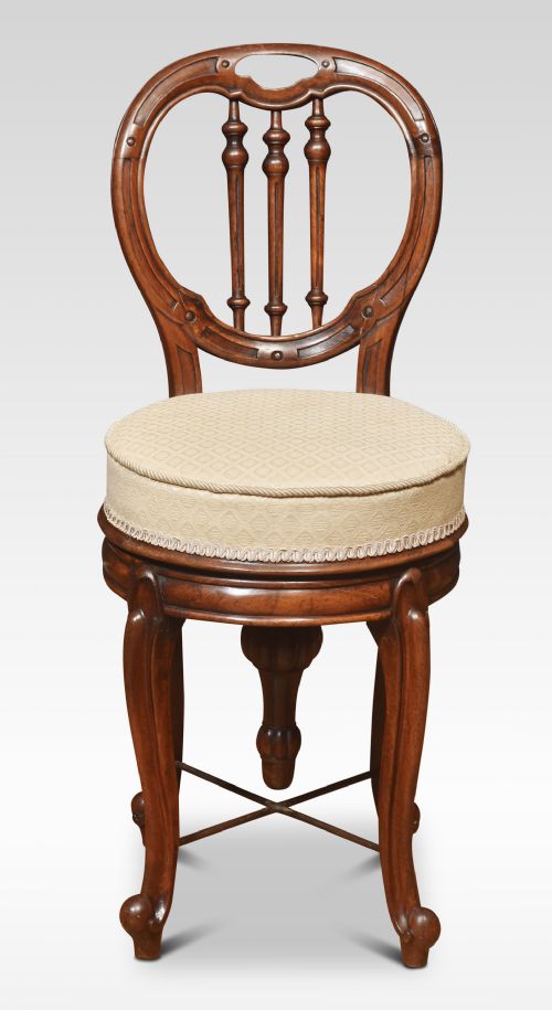 WALNUT REVOLVING DRESSING CHAIR - ADDITIONAL PHOTO 2