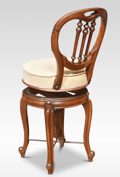WALNUT REVOLVING DRESSING CHAIR - ADDITIONAL PHOTO 4