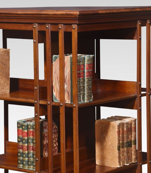 WALNUT THREE TIER REVOLVING BOOKCASE - ADDITIONAL PHOTO 1
