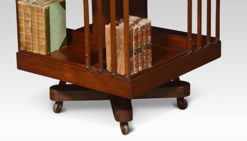 WALNUT THREE TIER REVOLVING BOOKCASE - ADDITIONAL PHOTO 3