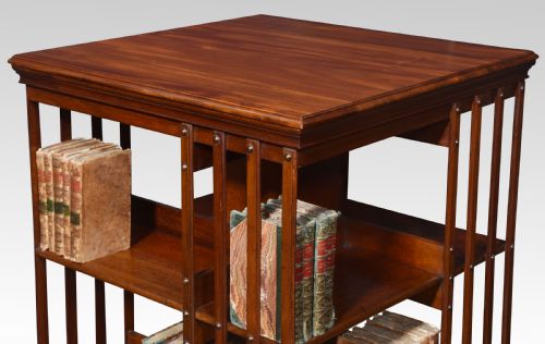 WALNUT THREE TIER REVOLVING BOOKCASE - ADDITIONAL PHOTO 4