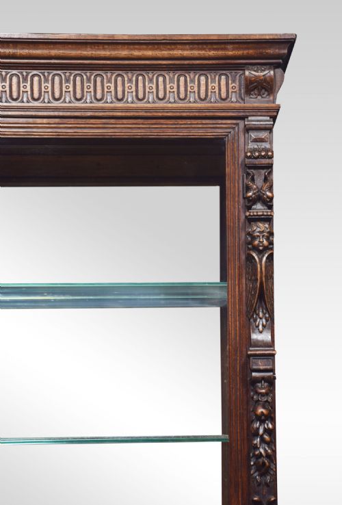 CARVED OAK DISPLAY CABINET - ADDITIONAL PHOTO 4
