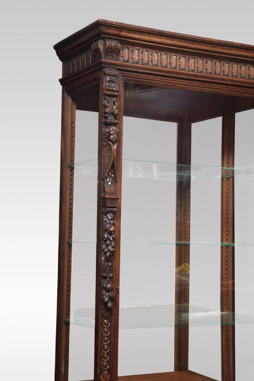 CARVED OAK DISPLAY CABINET - ADDITIONAL PHOTO 5