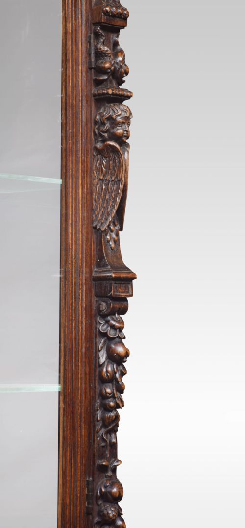CARVED OAK DISPLAY CABINET - ADDITIONAL PHOTO 7