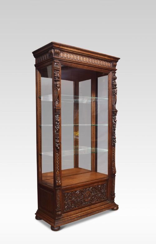 CARVED OAK DISPLAY CABINET - ADDITIONAL PHOTO 8