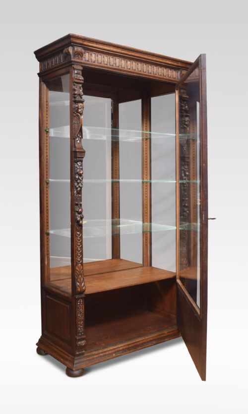 CARVED OAK DISPLAY CABINET - ADDITIONAL PHOTO 9