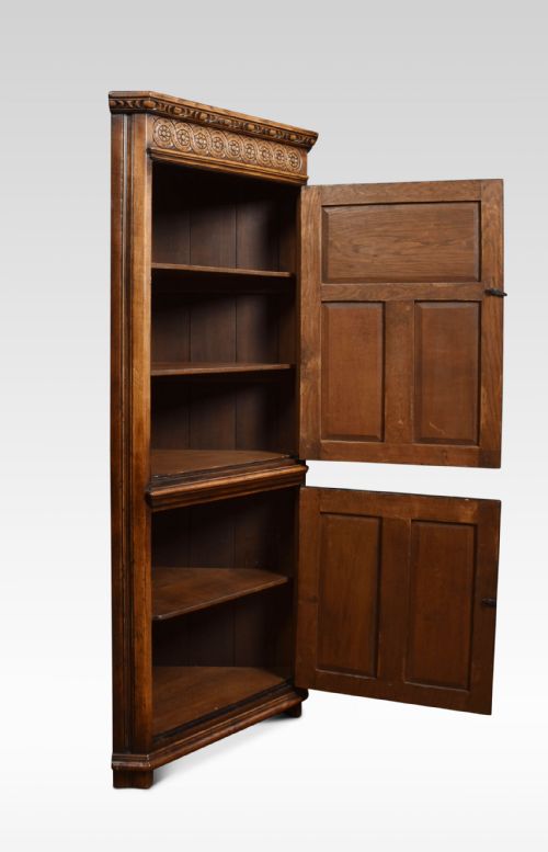 CARVED OAK CORNER CUPBOARD - ADDITIONAL PHOTO 4
