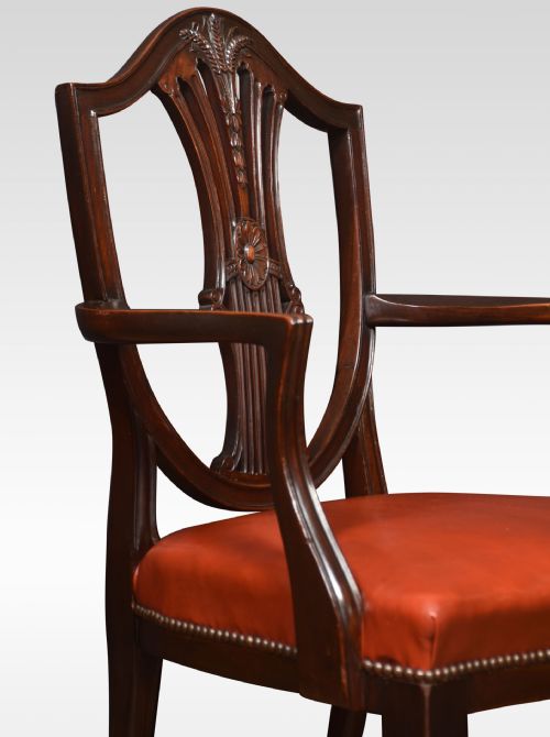 EIGHT MAHOGANY SHIELD BACK DINING CHAIRS - ADDITIONAL PHOTO 2