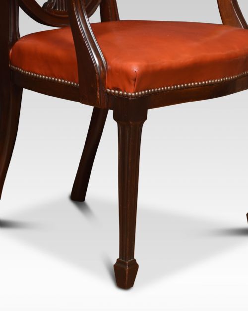 EIGHT MAHOGANY SHIELD BACK DINING CHAIRS - ADDITIONAL PHOTO 5