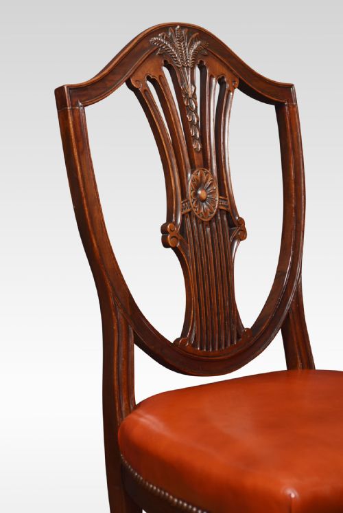EIGHT MAHOGANY SHIELD BACK DINING CHAIRS - ADDITIONAL PHOTO 7