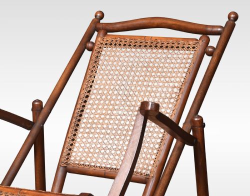 WALNUT FRAMED FOLDING STEAMER DECK CHAIR - ADDITIONAL PHOTO 1