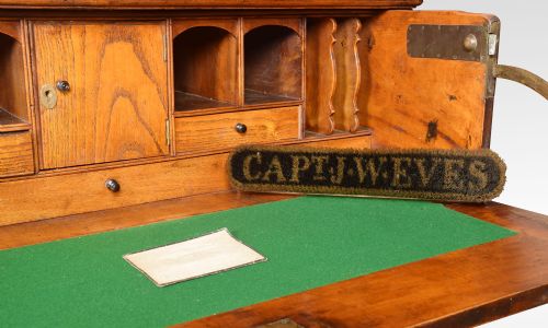 CHINESE CAMPHOR WOOD SECRETAIRE CAMPAIGN CHEST - ADDITIONAL PHOTO 4