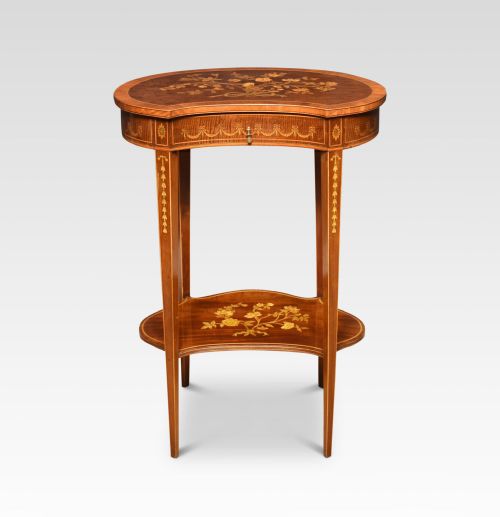 INLAID MAHOGANY KIDNEYSHAPED SIDE TABLE - ADDITIONAL PHOTO 2