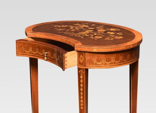 INLAID MAHOGANY KIDNEYSHAPED SIDE TABLE - ADDITIONAL PHOTO 4
