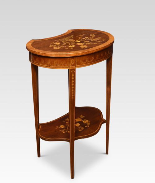 INLAID MAHOGANY KIDNEYSHAPED SIDE TABLE - ADDITIONAL PHOTO 5