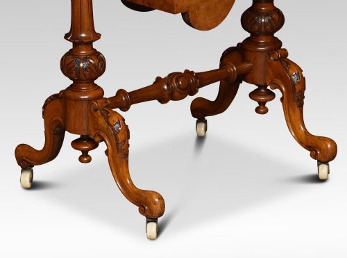 19TH CENTURY WALNUT WORK TABLE - ADDITIONAL PHOTO 4