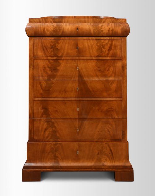 19TH CENTURY MAHOGANY BIEDERMEIER SECRETAIRE CHEST OF DRAWERS - ADDITIONAL PHOTO 1