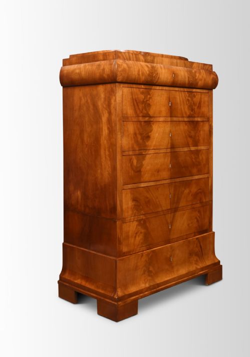 19TH CENTURY MAHOGANY BIEDERMEIER SECRETAIRE CHEST OF DRAWERS - ADDITIONAL PHOTO 2