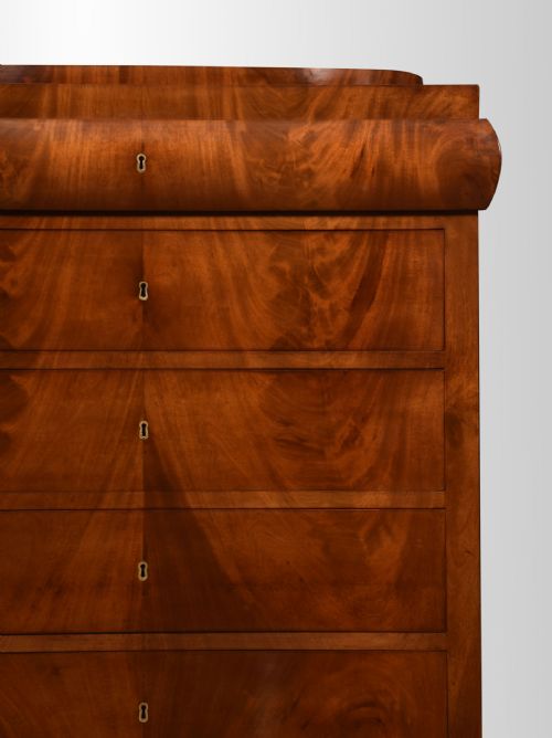 19TH CENTURY MAHOGANY BIEDERMEIER SECRETAIRE CHEST OF DRAWERS - ADDITIONAL PHOTO 3